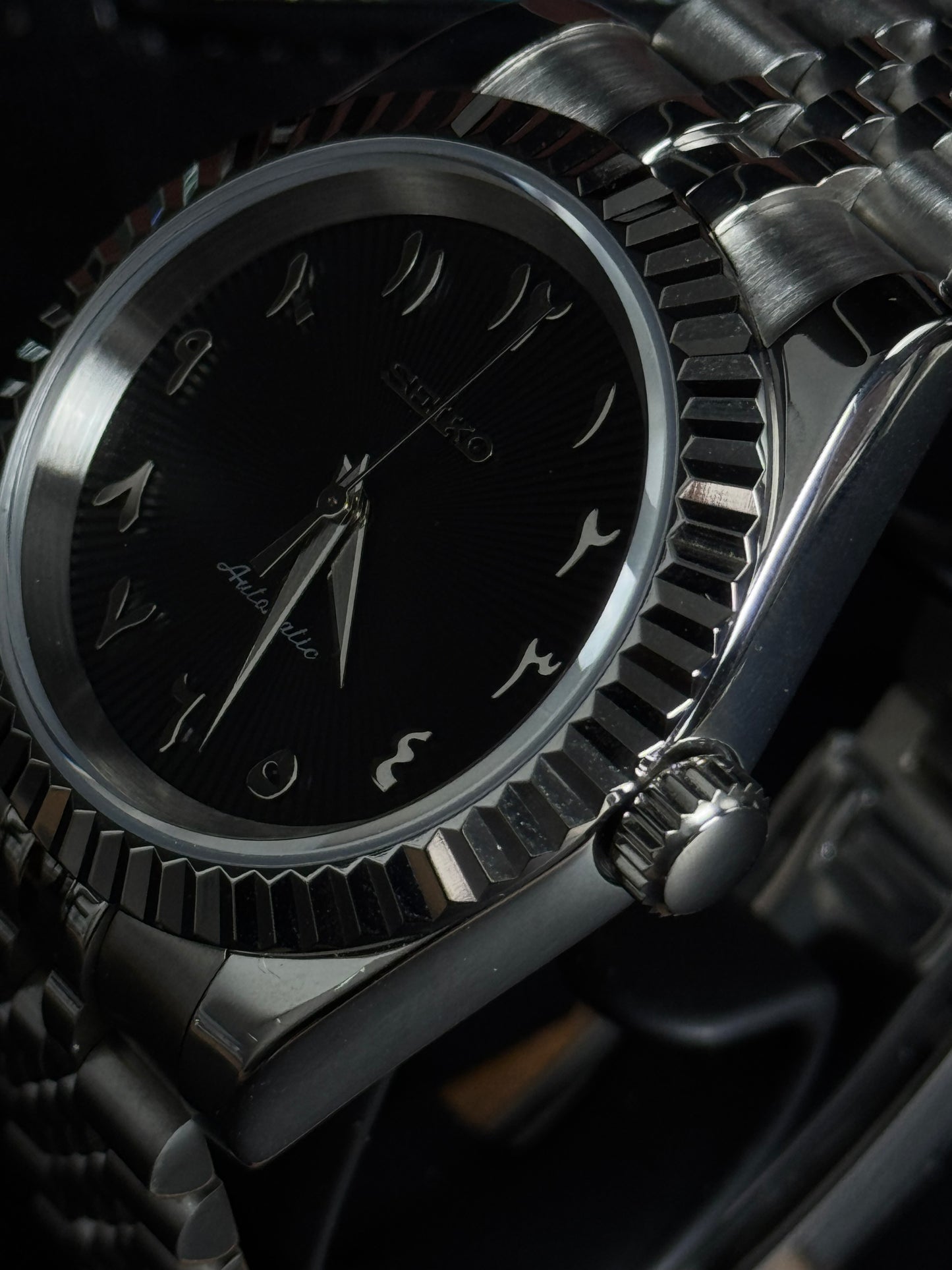Seiko DateJust - Premium Black Obsidian Arab Dial