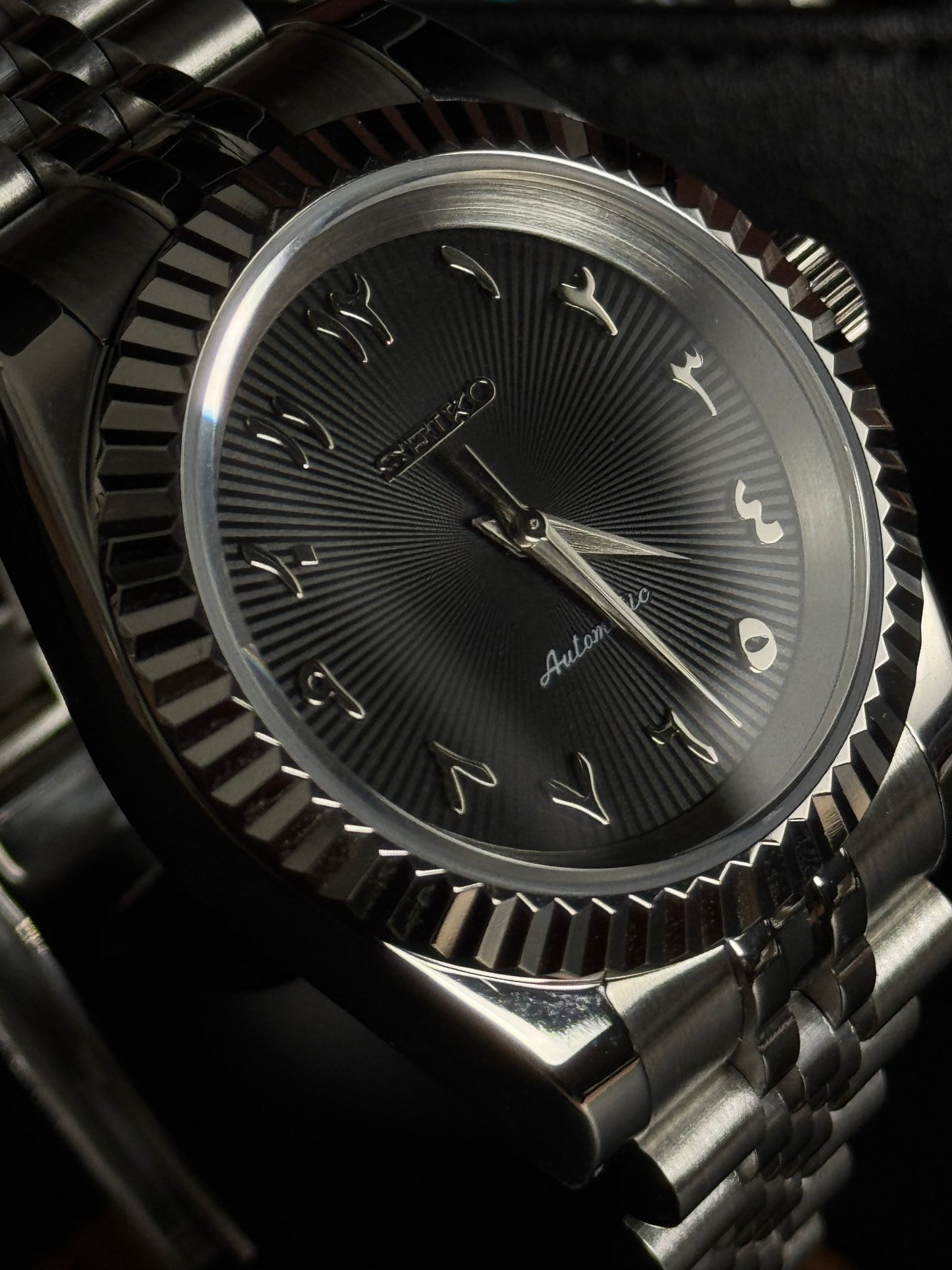 Seiko DateJust - Premium Black Obsidian Arab Dial