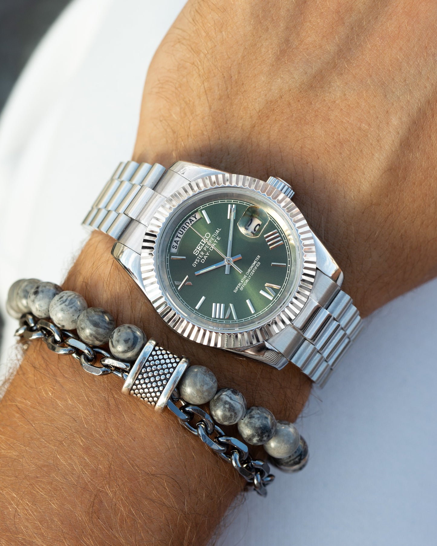 Mod Day-Date Watch with Olive Dial
