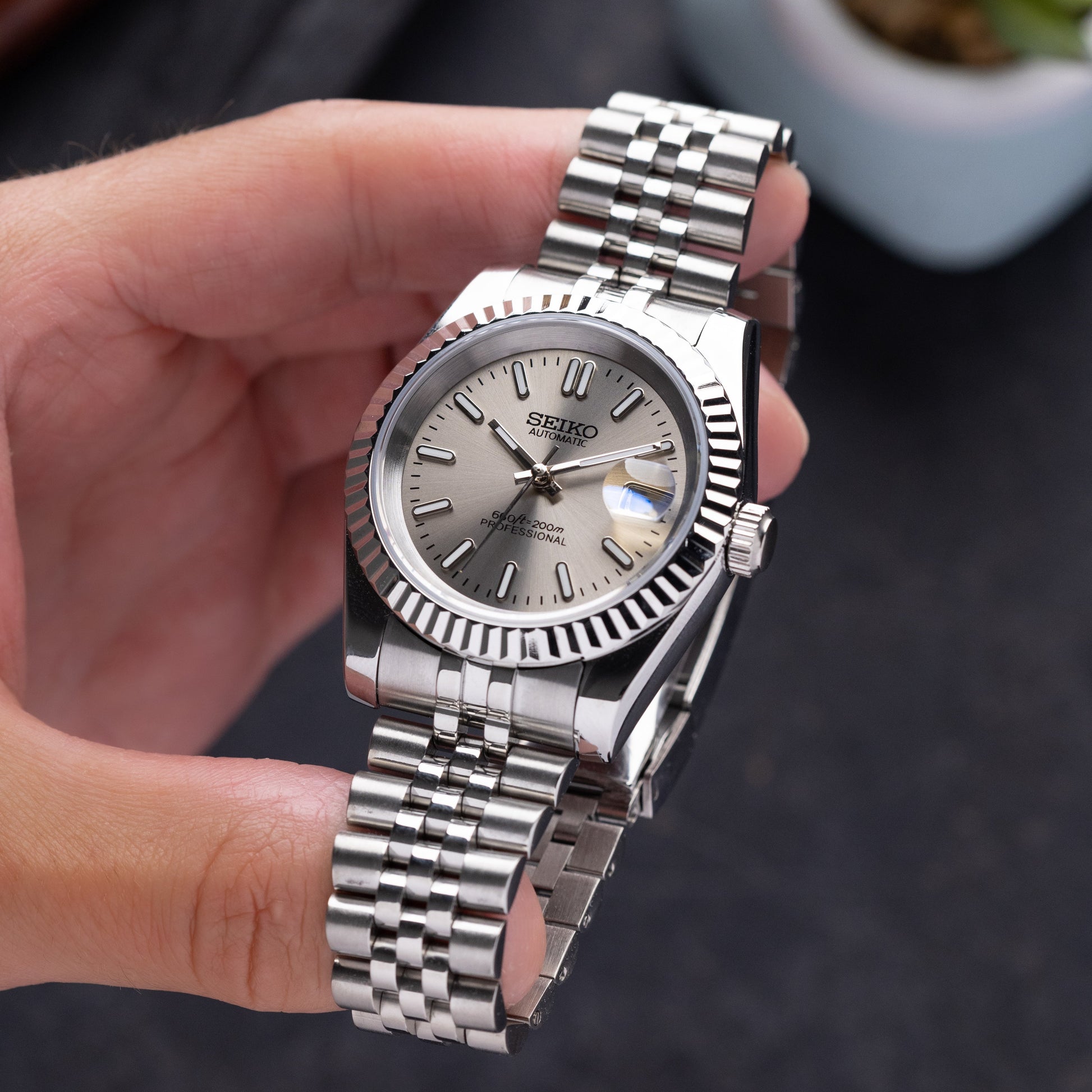 Mod Datejust Watch with Champagne Dial