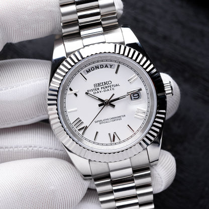 Mod Day-Date Watch with White Dial