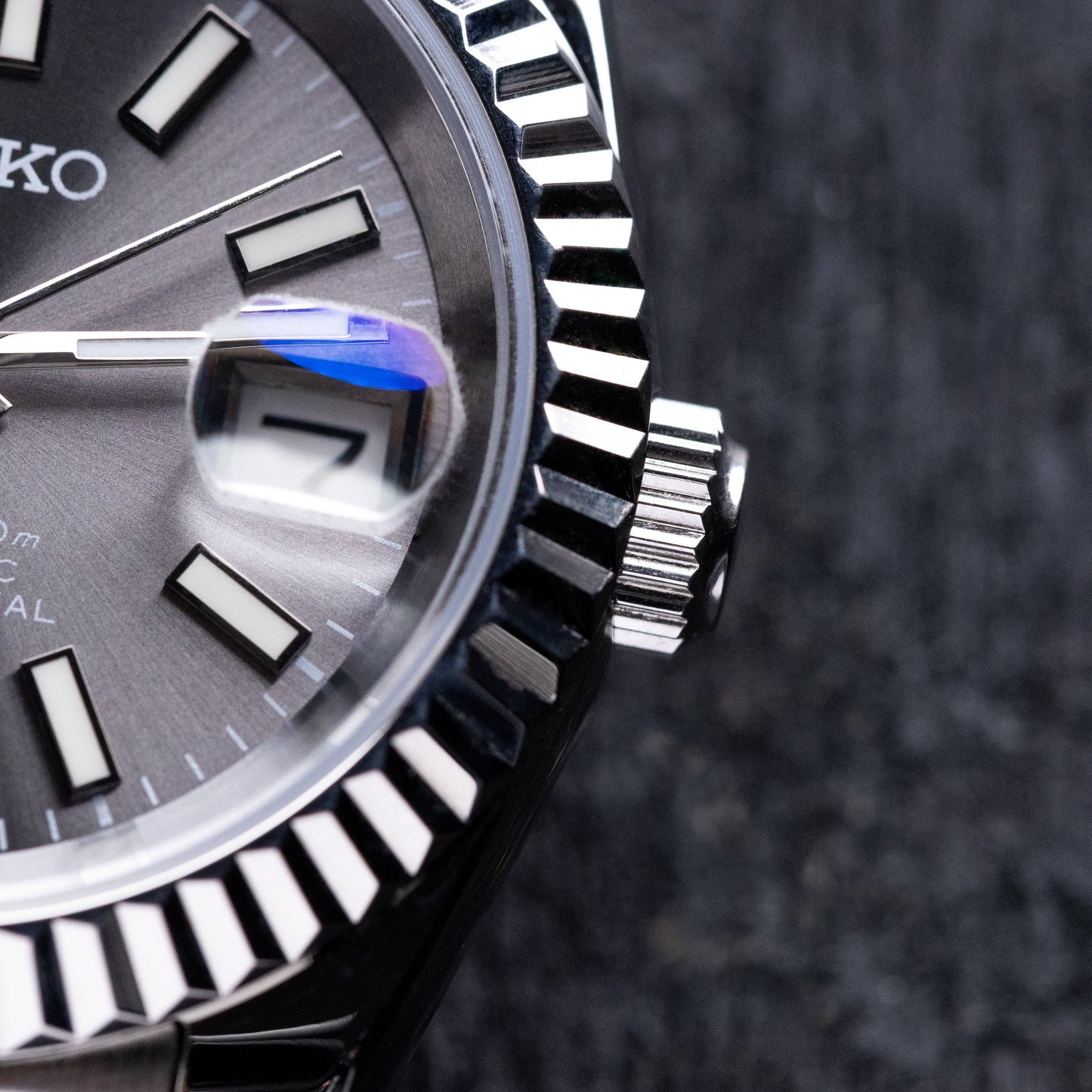 Mod Datejust Watch with Silver Dial
