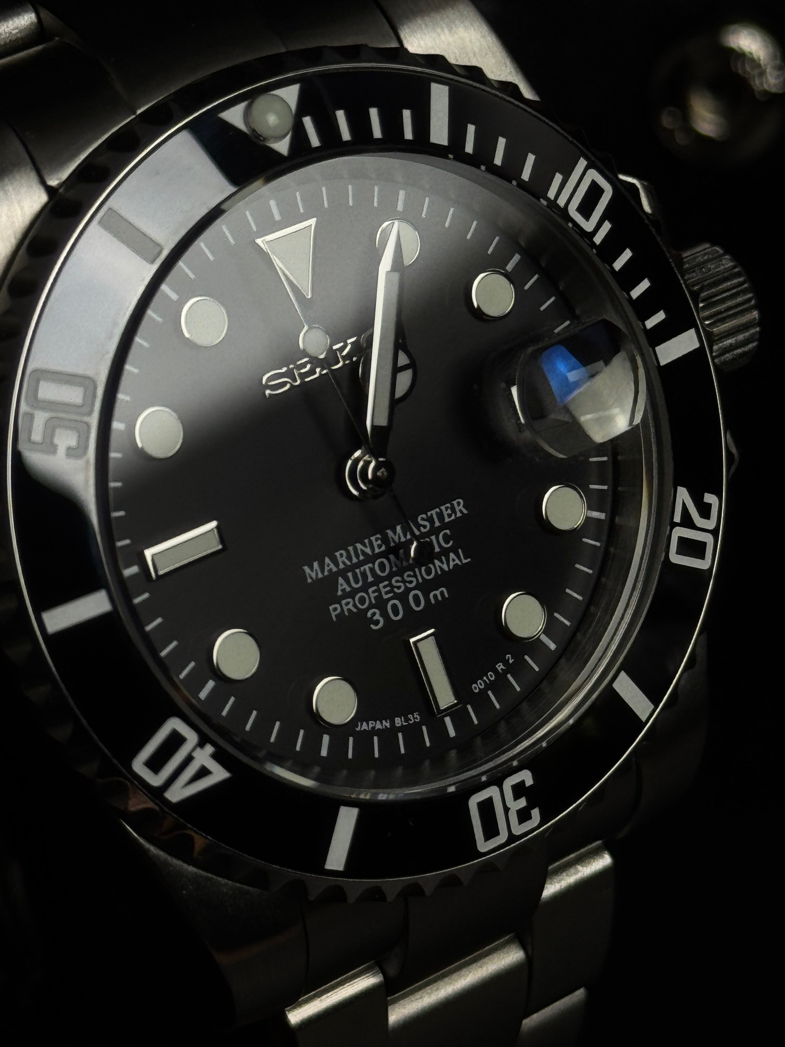 Seiko Mod - Submariner Black