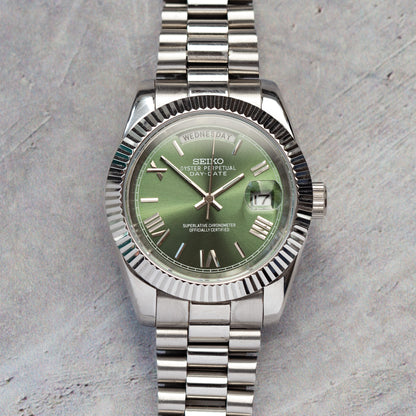 Mod Day-Date Watch with Olive Dial